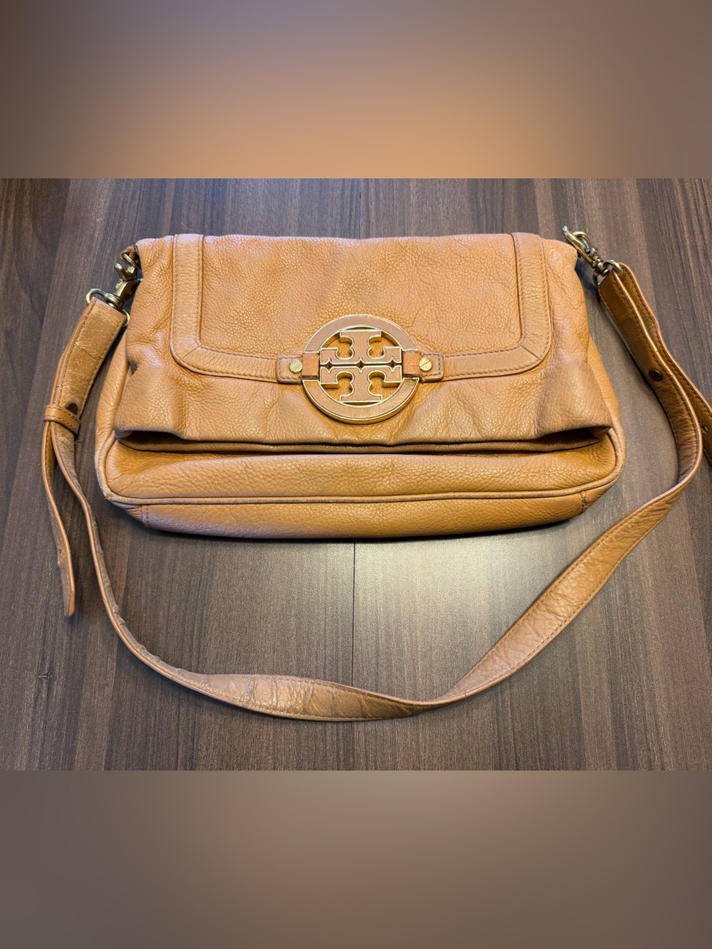 Tory Burch leather Amanda fold over crossbody bag